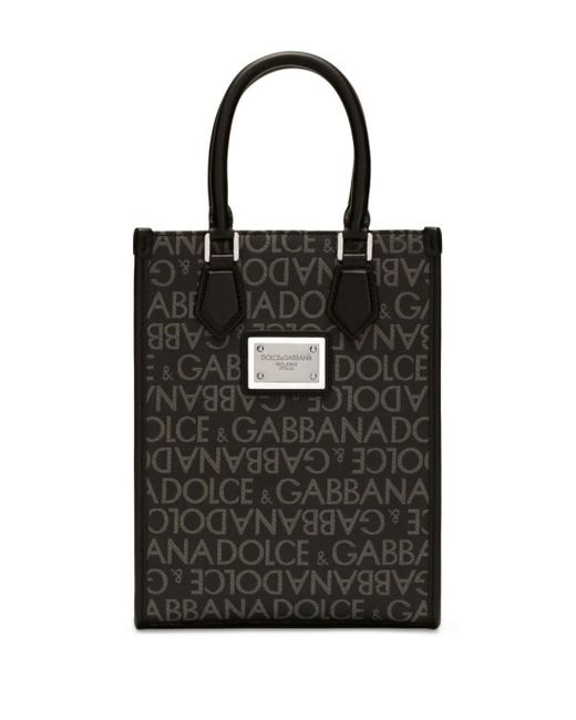 Dolce & Gabbana logo-print cotton-blend tote bag