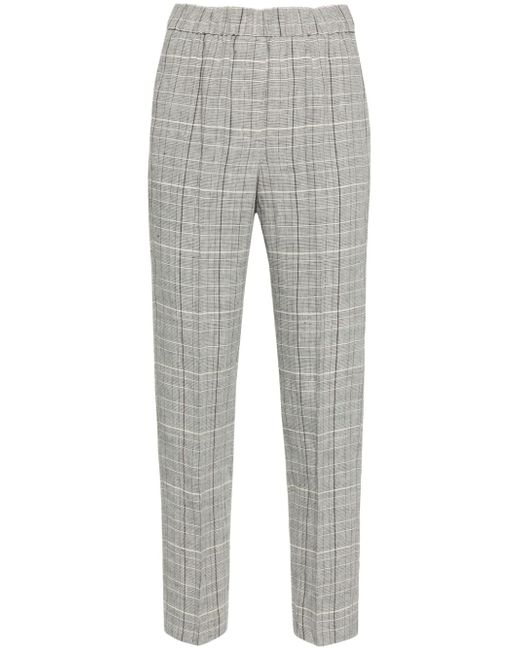 Peserico plaid-check cropped trousers