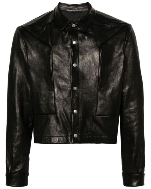Rick Owens Alice Strobe leather shirt jacket