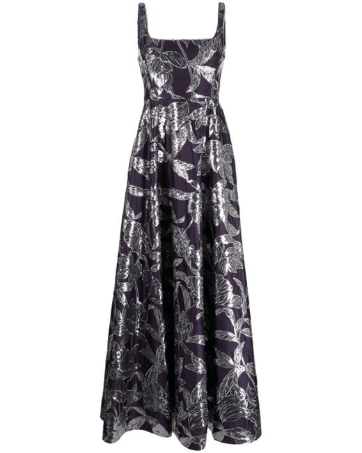 Marchesa Notte Lotus sequin-embellished gown