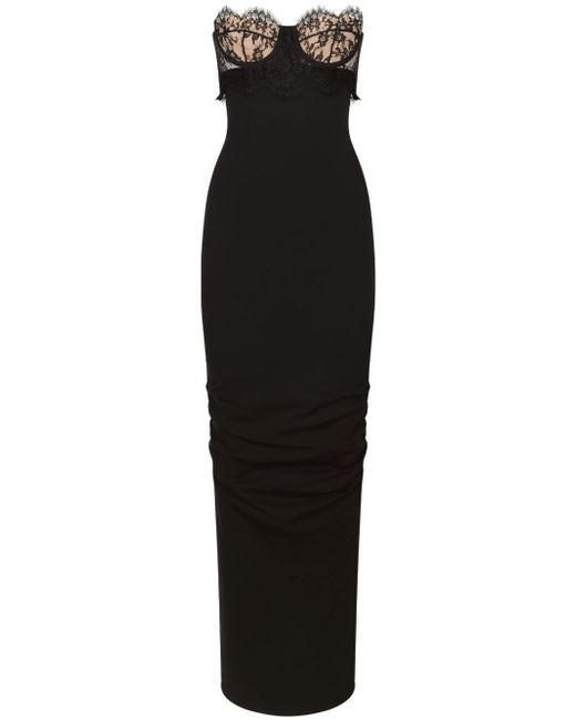 Dolce & Gabbana lace-detail strapless maxi dress