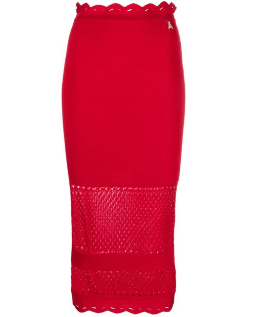 Patrizia Pepe pointelle knit ribbed fitted skirt