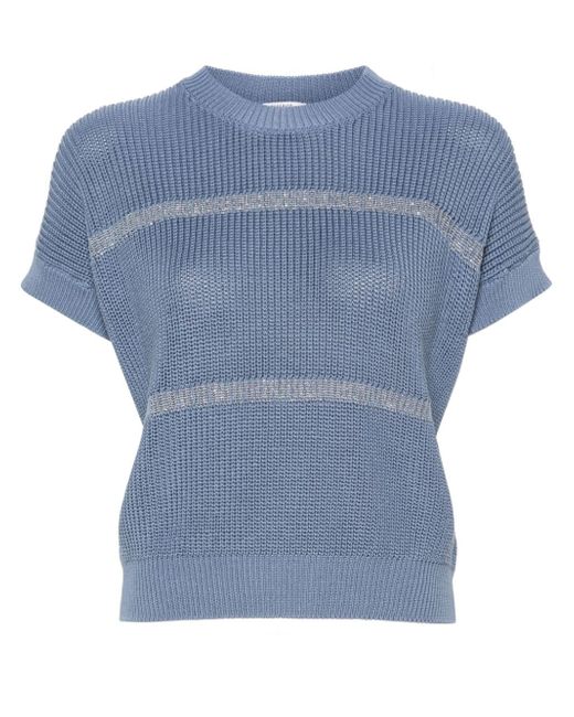 Peserico striped ribbed-knit jumper