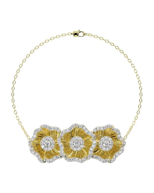 Marchesa 18kt yellow floral diamond bracelet