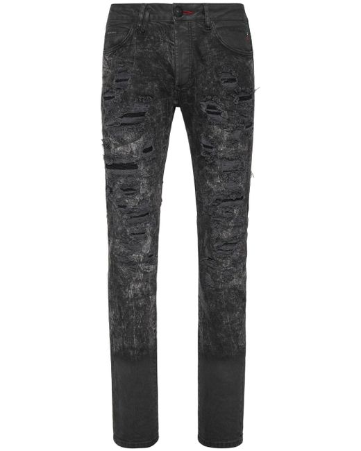 Philipp Plein mid-rise distressed jeans