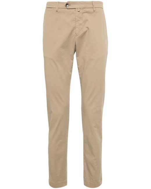Briglia 1949 low-rise stretch-cotton tapered chinos