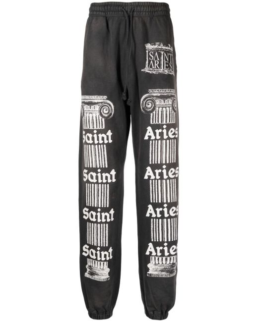 Saint Mxxxxxx slogan-print track pants