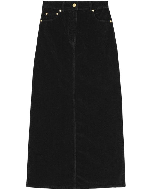 Ganni high-waisted denim skirt