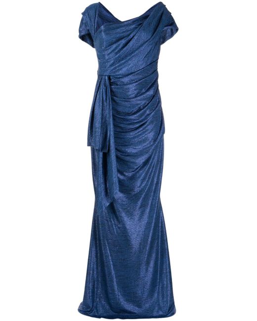 Talbot Runhof draped lurex mermaid gown