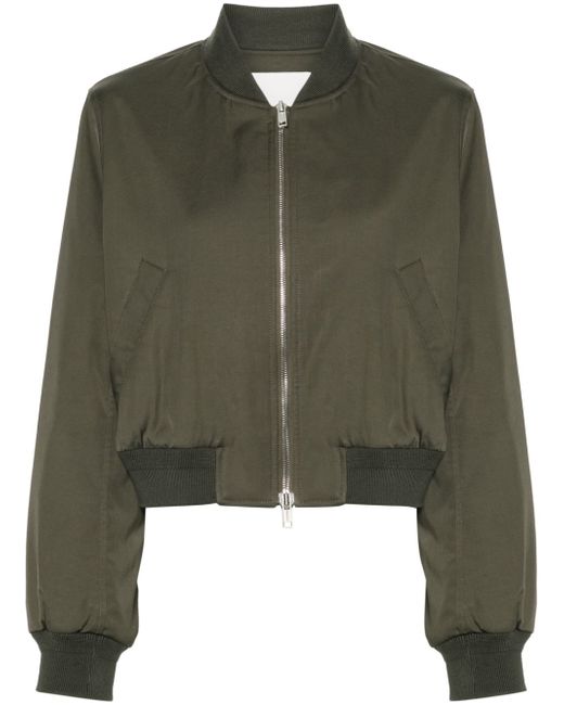 Yves Salomon logo-patch bomber jacket