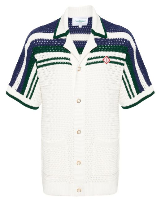 Casablanca striped crochet-knit shirt