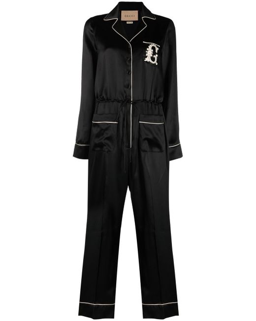 Gucci embroidered logo jumpsuit