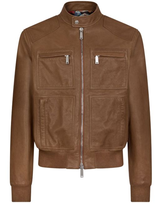 Dsquared2 zip-up leather jacket