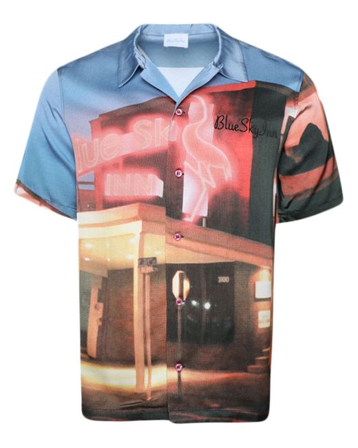 Blue Sky Inn Flamingo Inn graphic-print shirt