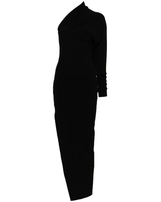 Rick Owens one-shoulder column maxi dress