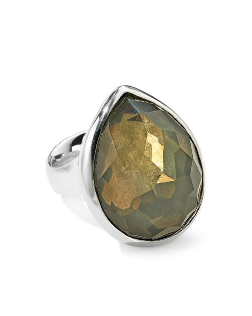 Ippolita sterling Rock Candy Teardrop pyrite cocktail ring
