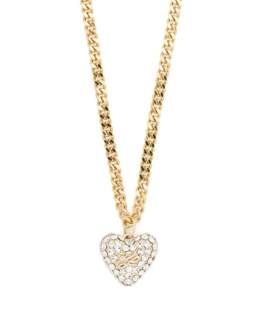 Karl Lagerfeld crystal-embellished heart-pendant necklace