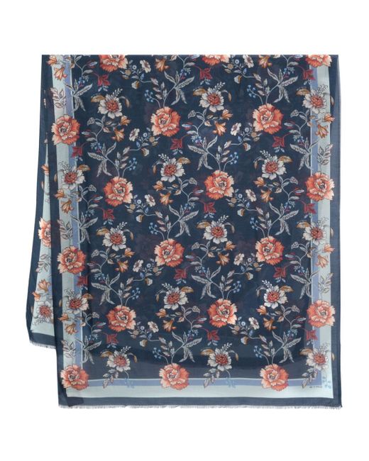 Etro floral-print frayed scarf