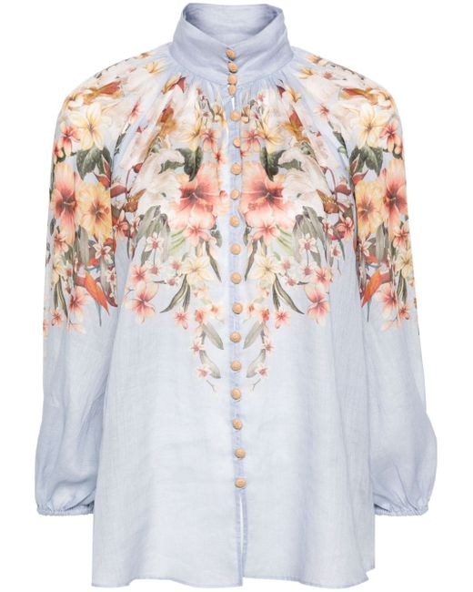 Zimmermann Lexi Billow floral-print blouse