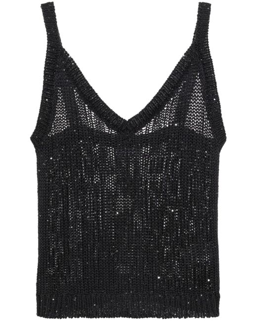 Peserico sequin-detailing knitted top
