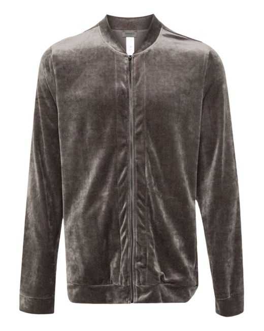 Hanro zip-up velvet sweatshirt
