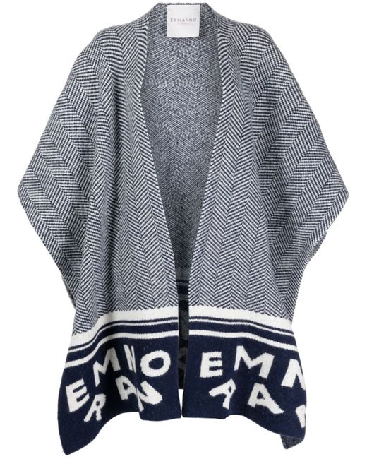 Ermanno Scervino herringbone-pattern knitted cape