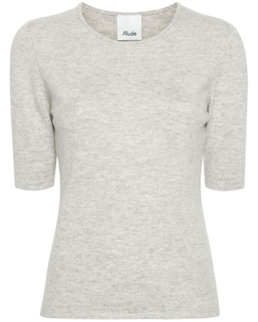 Allude crew-neck knitted top
