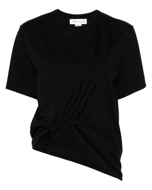 Victoria Beckham twist-detail cotton T-shirt