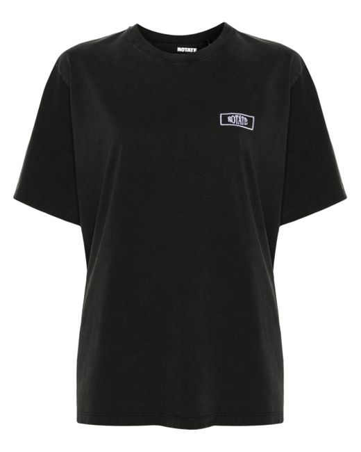 Rotate logo-patch organic-cotton T-shirt