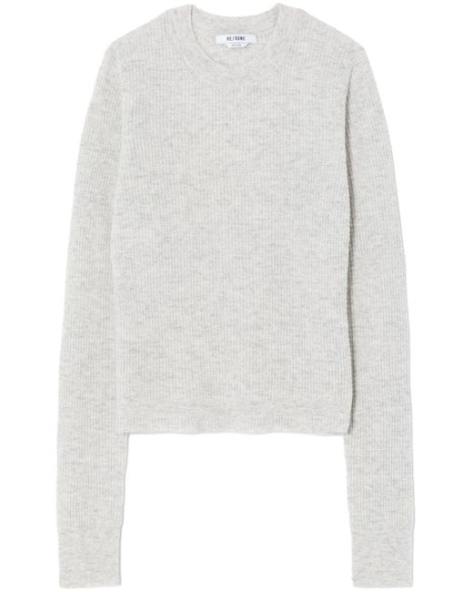 Re/Done waffle-knit crew-neck jumper