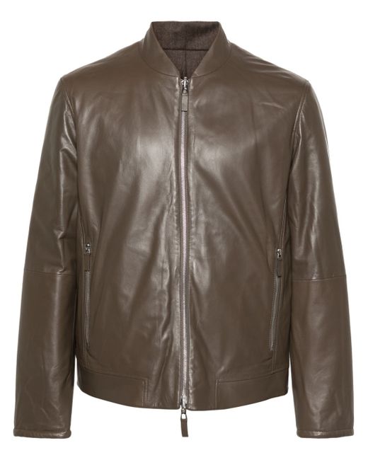 Emporio Armani zip-up leather jacket