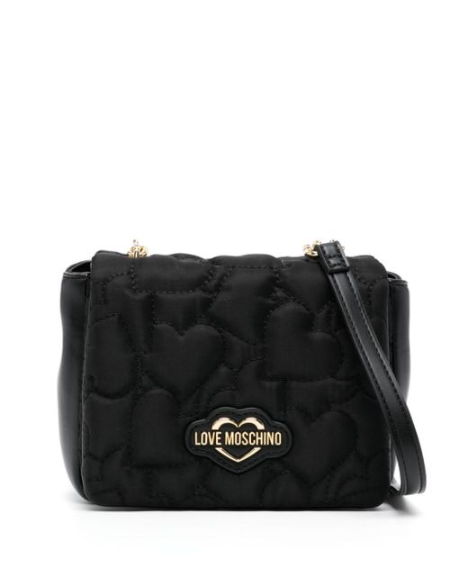 Love Moschino logo-plaque quilted crossbody bag