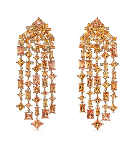 Anabela Chan 18kt gold Cascade sapphire earrings