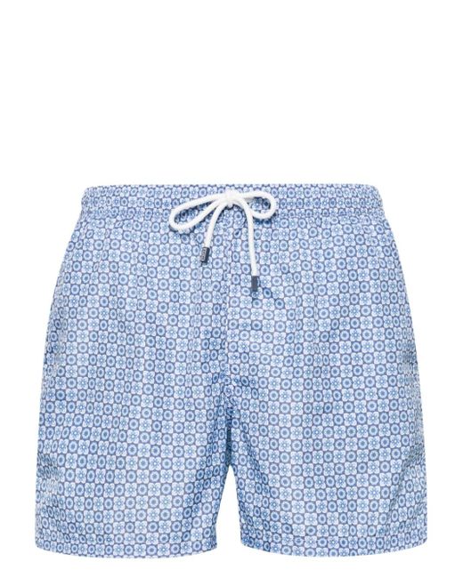 Fedeli Madeira geometric-print swim shorts