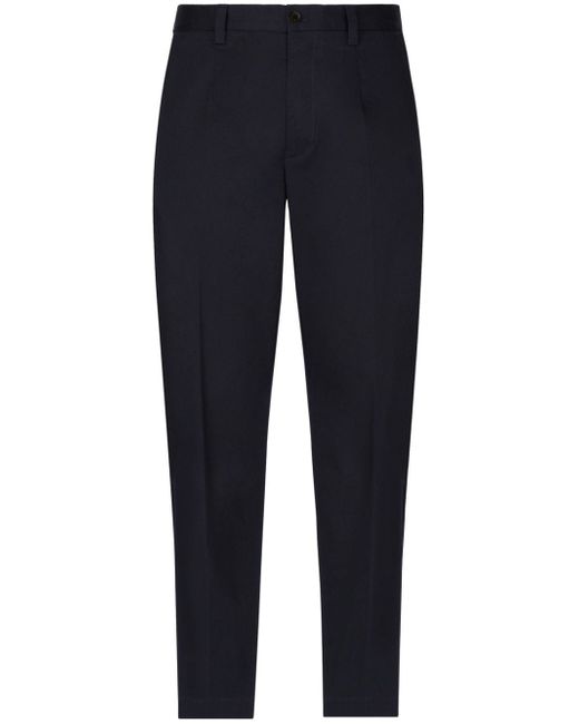 Dolce & Gabbana logo-tag cotton-blend tapered trousers
