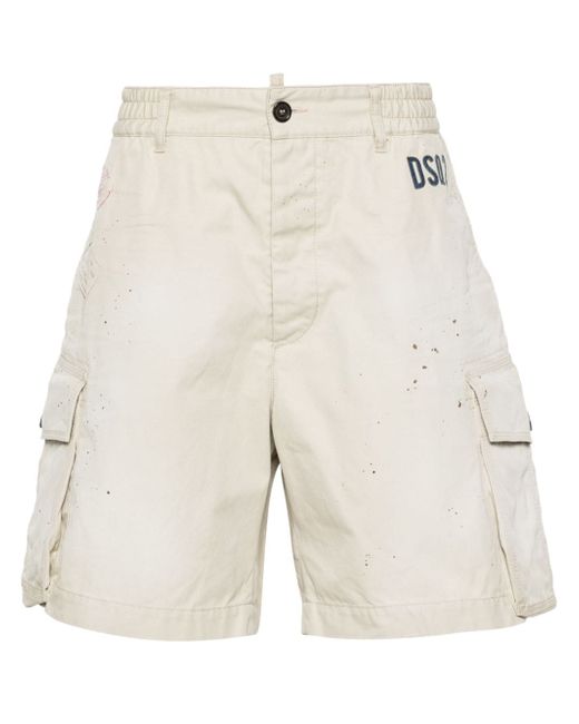 Dsquared2 paint splatter-detail cargo shorts