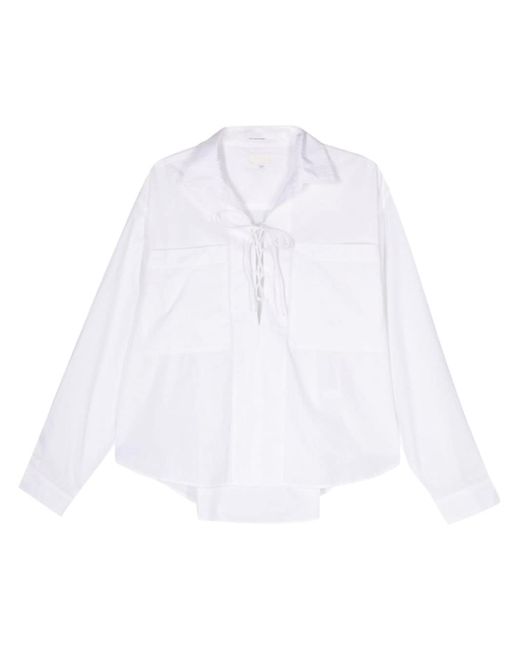 Mother The Roomie lace-up blouse