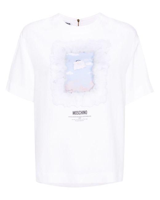 Moschino graphic-print crepe T-shirt