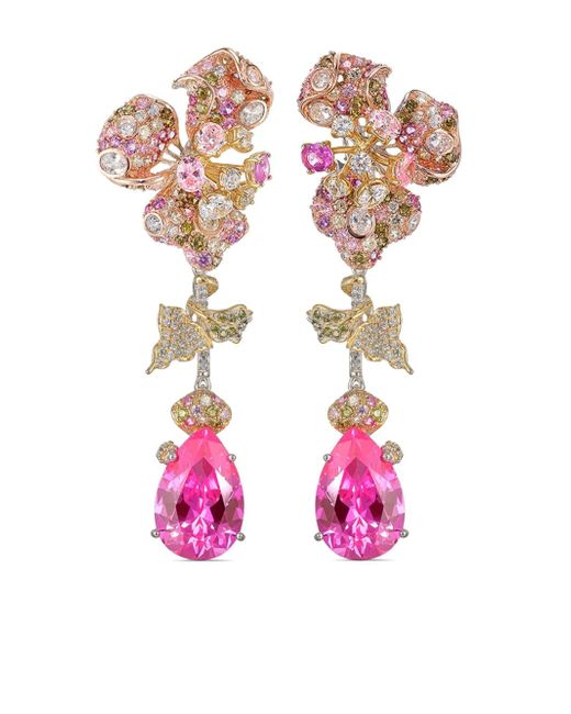 Anabela Chan 18kt rose gold Blush Orchid saphhire and diamond earrings