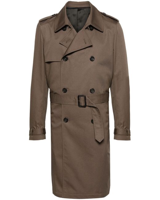 Eraldo twill double-breasted trench coat