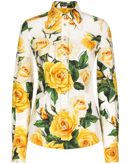 Dolce & Gabbana floral-print poplin shirt