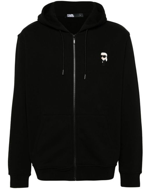 Karl Lagerfeld Ikonik Karl-motif zipped hoodie