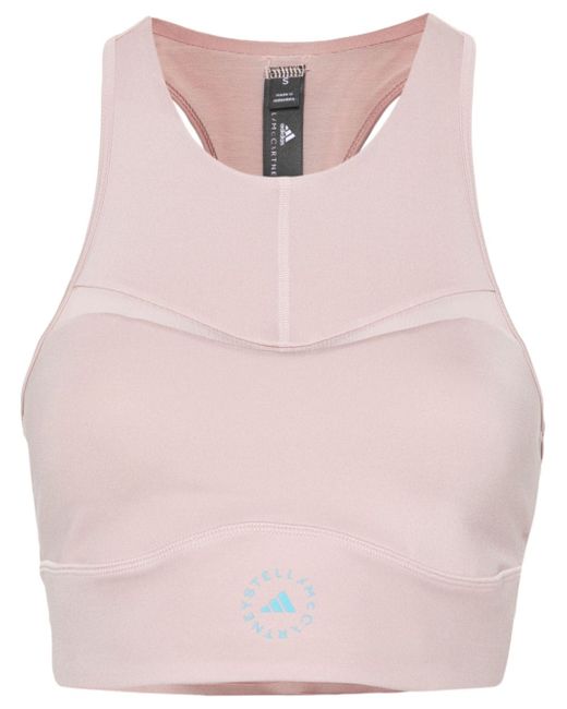 Adidas by Stella McCartney logo-print padded sports bra