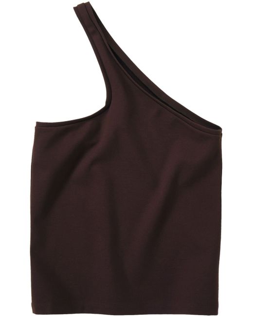 Closed one-shoulder sleeveless top