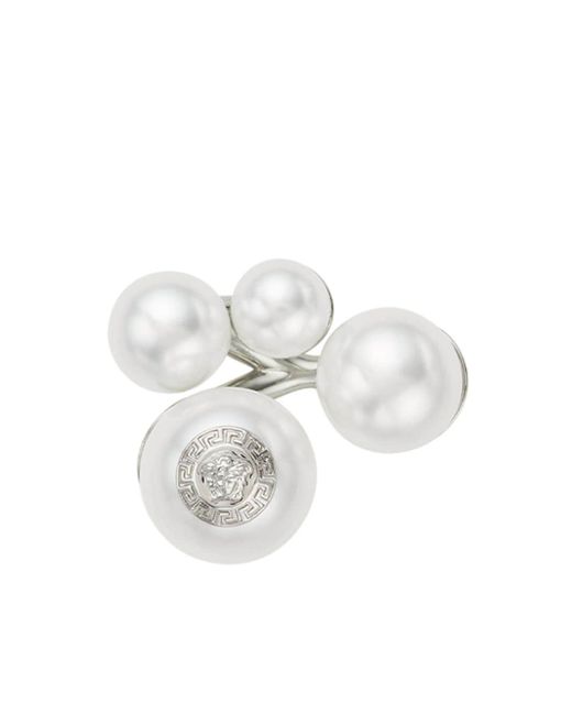 Versace Medusa faux-pearl ring
