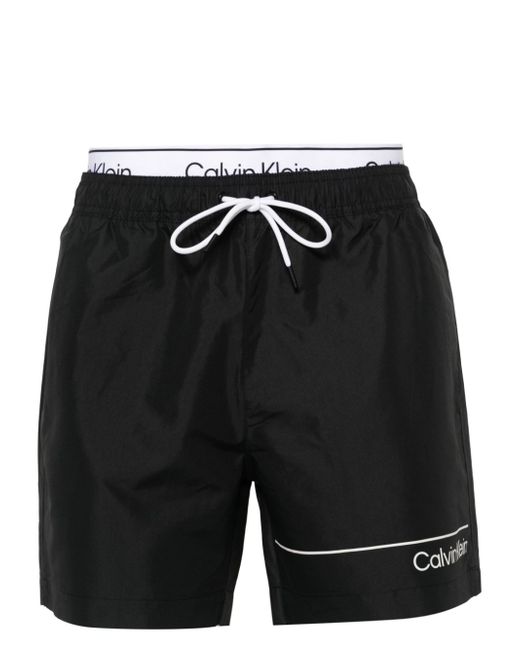 Calvin Klein double-waistband swim shorts