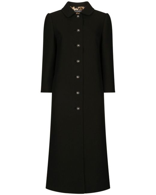 Dolce & Gabbana logo-button single-breasted coat
