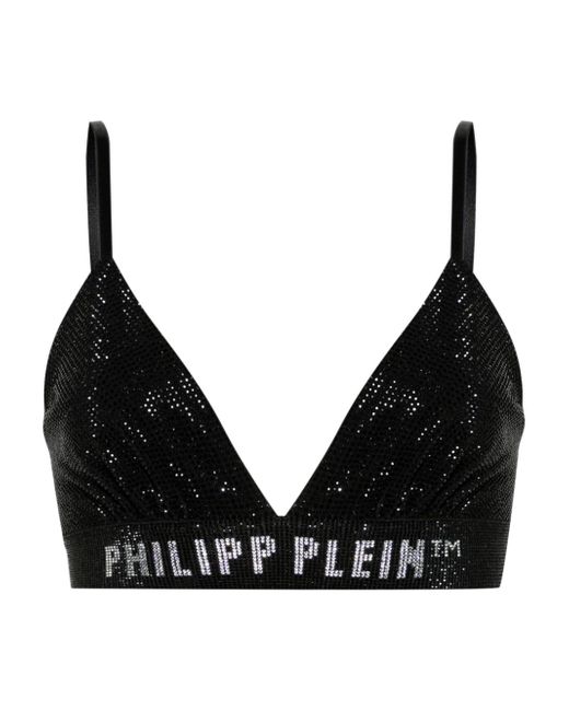 Philipp Plein logo-embellished triangle bra