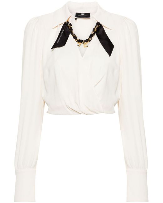 Elisabetta Franchi chain-detail wrap blouse