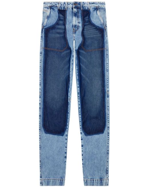 Diesel D-P-5-D 0ghaw mid-rise tapered jeans